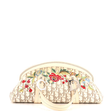 Christian Dior Vintage Trotteur Bowling Bag Embroidered Diorissimo Canvas Medium