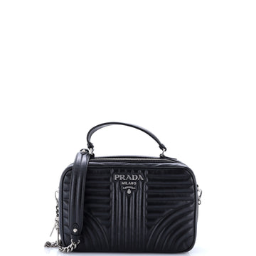 Prada Zip Around Top Handle Bag Diagramme Quilted Leather Medium