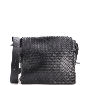 Bottega Veneta Square Flap Messenger Bag Intrecciato Nappa Medium