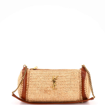 Saint Laurent Cassandre Cylindric Shoulder Bag Raffia Small