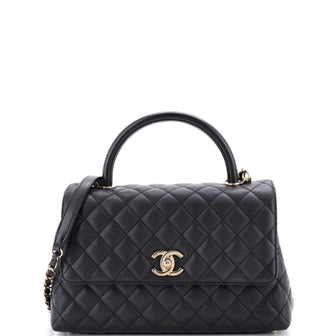 Chanel Coco Top Handle Bag Quilted Caviar Small