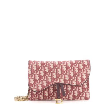 Christian Dior Saddle Chain Clutch Oblique Canvas