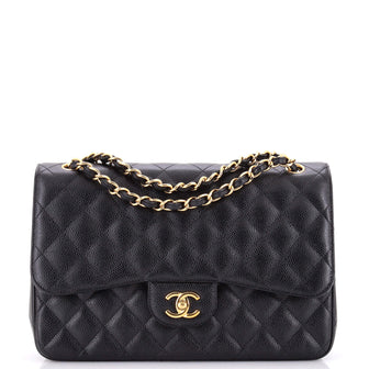 Chanel Classic Double Flap Bag Quilted Caviar Jumbo
