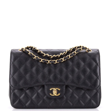 Chanel Classic Double Flap Bag Quilted Caviar Jumbo
