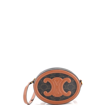 Celine Triomphe Oval Crossbody Bag Triomphe Coated Canvas and Leather