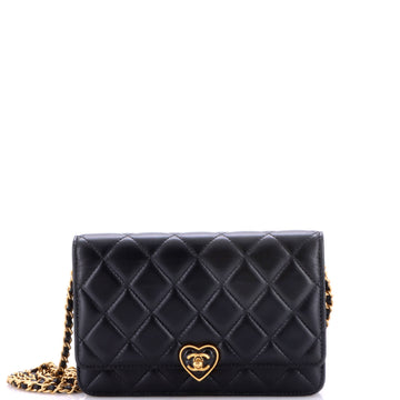 Chanel Coco Love CC Heart Wallet on Chain Quilted Lambskin