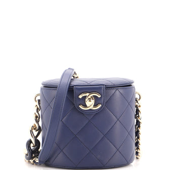 Chanel Resin Elegant Chain Tubular Vanity Case Quilted Lambskin Small