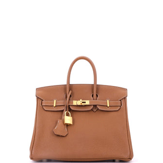 Hermes Birkin Handbag Brown Togo with Gold Hardware 25