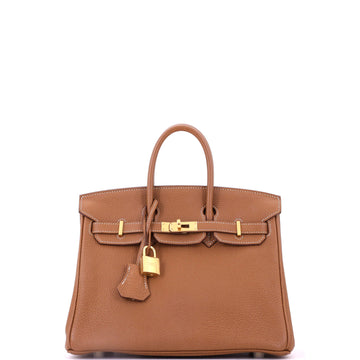 Hermes Birkin Handbag Brown Togo with Gold Hardware 25