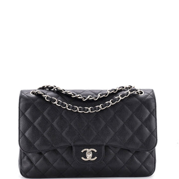 Chanel Classic Double Flap Bag Quilted Caviar Jumbo