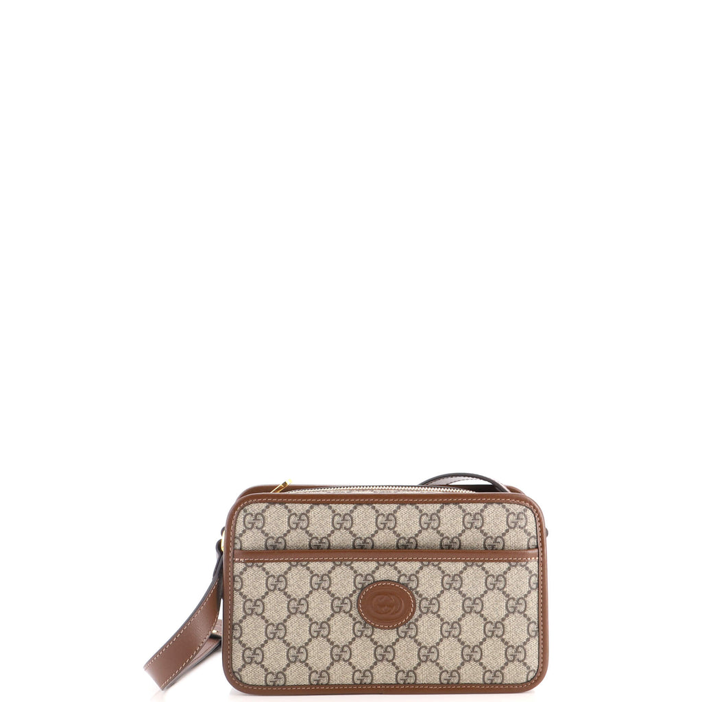 Gucci Interlocking G Patch Camera Bag GG Coated Canvas Mini 446908