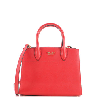 Prada Bibliotheque Tote Saffiano with City Calf Small