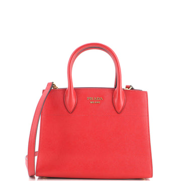 Prada Bibliotheque Tote Saffiano with City Calf Small