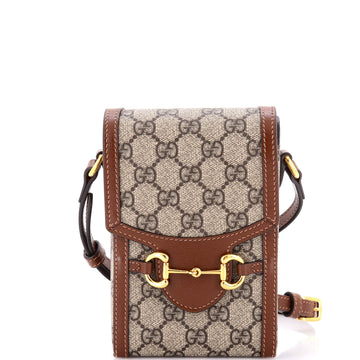 Gucci Horsebit 1955 Crossbody Bag GG Coated Canvas with Leather Mini