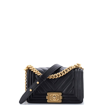 Chanel Boy Flap Bag Chevron Lambskin Small