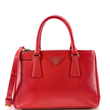 Prada Double Zip Lux Tote Vernice Saffiano Leather Mini