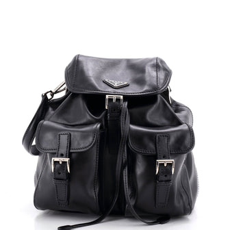 Prada Double Pocket Shoulder Bag Soft Calf Small