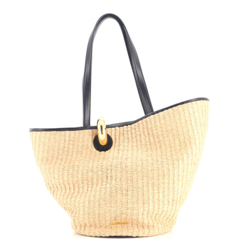Jacquemus Le Bambola Tote Bag Raffia with Leather