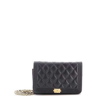 Chanel Boy Wallet on Chain Quilted Caviar