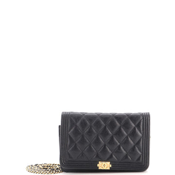 Chanel Boy Wallet on Chain Quilted Caviar