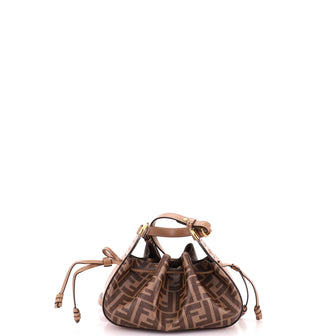 Fendi Pomodorino Bucket Bag Zucca Coated Canvas Mini