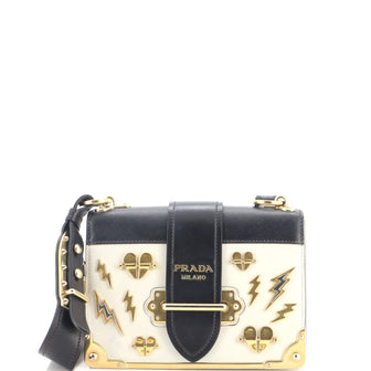 Prada Cahier Crossbody Bag Embellished Leather Small