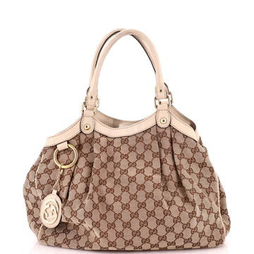 Gucci Sukey Tote GG Canvas with Leather Medium