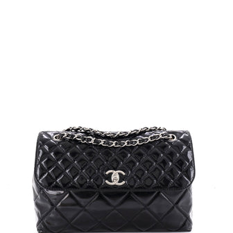 Chanel In The Business Flap Bag Quilted Patent Vinyl Maxi