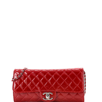 Chanel Wallet On Chain Clutch Quilted Patent East West