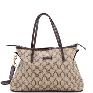 Gucci Convertible Zip Tote GG Coated Canvas with Leather Small