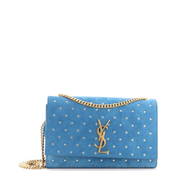 Saint Laurent Classic Monogram Crossbody Bag Embossed Suede Medium