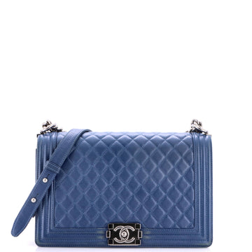 Chanel Boy Flap Bag Quilted Grained Calfskin New Medium