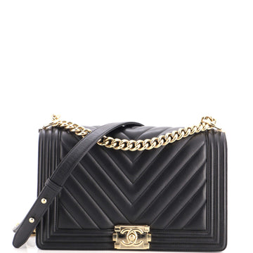 Chanel Boy Flap Bag Chevron Lambskin New Medium