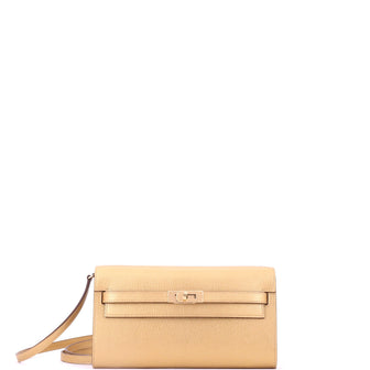 Hermes Kelly To Go Wallet Metallic Chevre Chamkilight