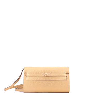 Hermes Kelly To Go Wallet Metallic Chevre Chamkilight