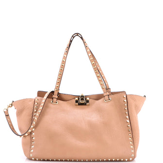 Valentino Garavani Rockstud Tote Pebbled Leather Medium