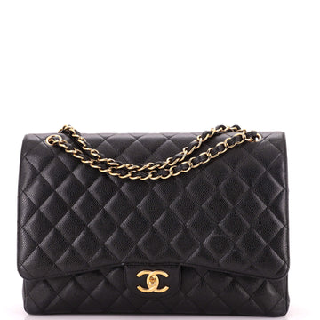 Chanel Classic Double Flap Bag Quilted Caviar Maxi
