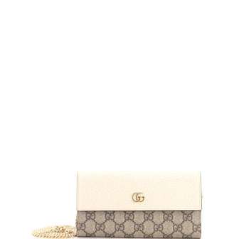 Gucci GG Marmont Continental Chain Wallet GG Coated Canvas and Leather
