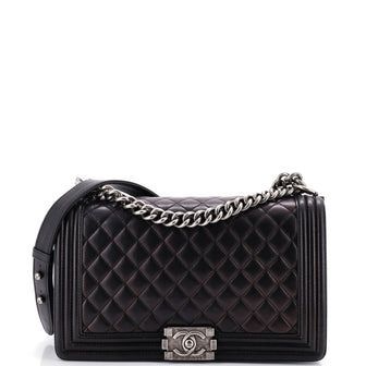 Chanel Boy Flap Bag Quilted Lambskin New Medium