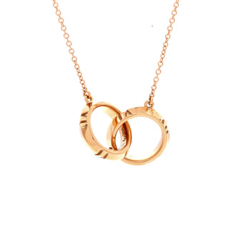 Tiffany & Co. Atlas X Closed Interlocking Pendant Necklace 18K Rose Gold