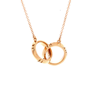 Tiffany & Co. Atlas X Closed Interlocking Pendant Necklace 18K Rose Gold