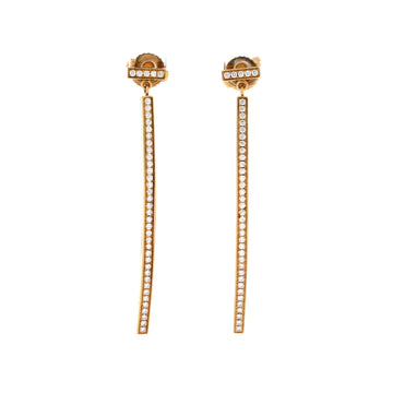 Tiffany & Co. T Wire Bar Earrings 18K Yellow Gold with Diamonds