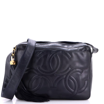 Chanel Vintage Triple CC Camera Shoulder Bag Lambskin Medium