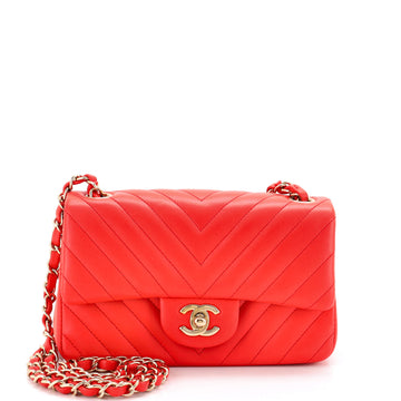 Chanel Classic Single Flap Bag Chevron Lambskin Mini