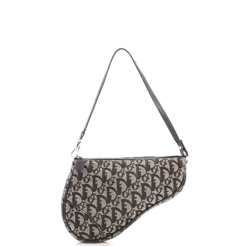 Christian Dior Vintage Saddle Bag Diorissimo Canvas Mini