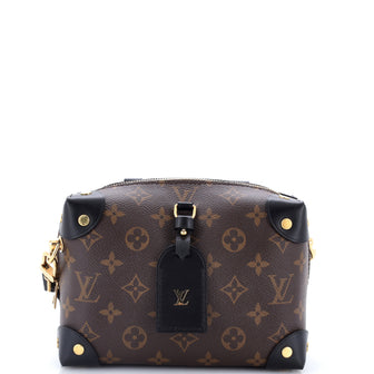 Louis Vuitton Petite Malle Souple Handbag Monogram Canvas with Leather