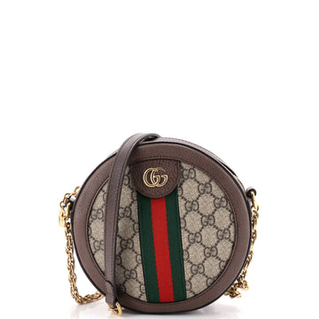 Gucci Ophidia Round Shoulder Bag GG Coated Canvas Mini