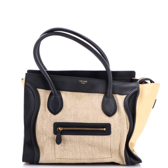 Celine Tricolor Shoulder Luggage Bag Canvas and Leather