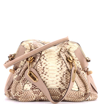 Chloe Paraty Top Handle Bag Python Medium