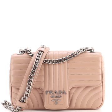 Prada Chain Flap Shoulder Bag Diagramme Quilted Leather Medium